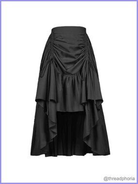 Steampunk Pirate High-Low Bustle Skirt Renaissance Midi